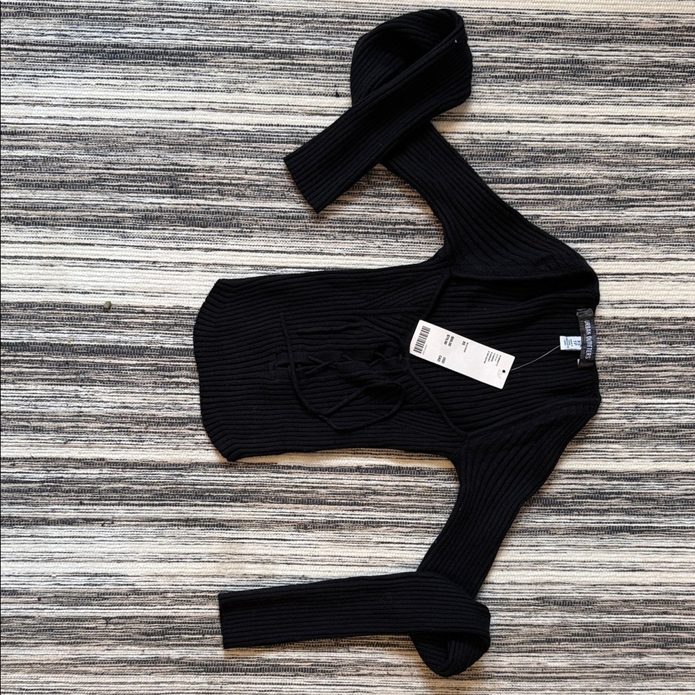 Urban Outfitters Charcoal Black Ribbed Top